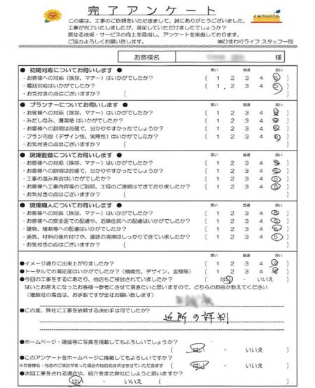 神戸市西区春日台　口コミアンケート